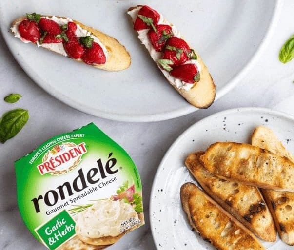 president-cheese-grilled-strawberry-rondele-crostini